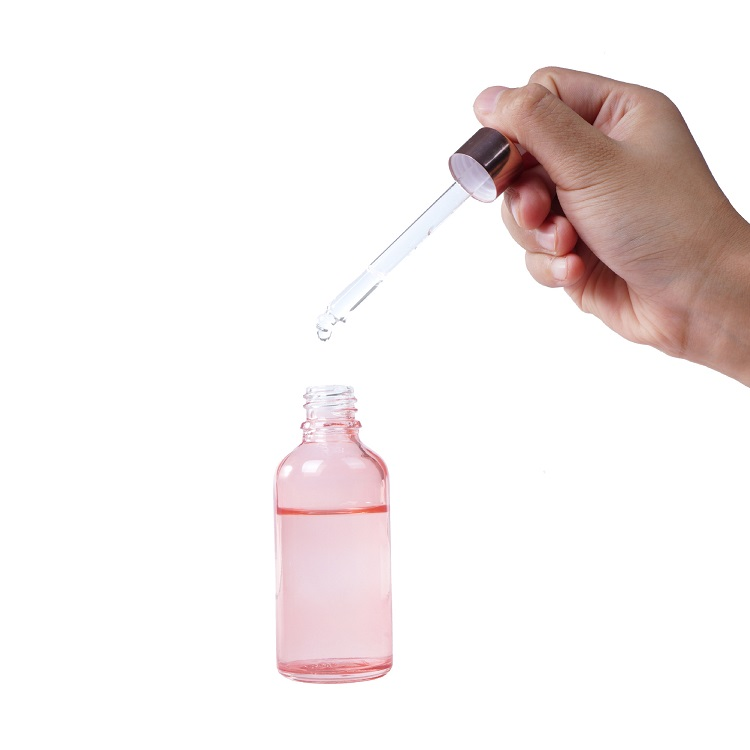 pink dropper glass bottle