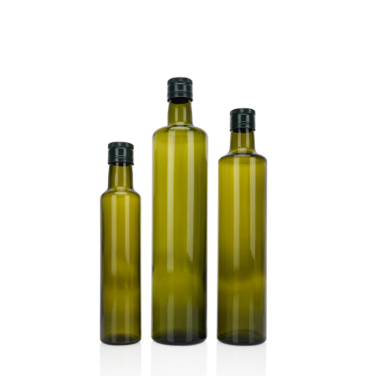 750ml Round Green Oil Glass Bottle