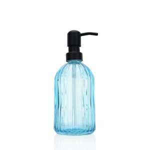 400ml Blue Glass Boston Hand Wash Bottle