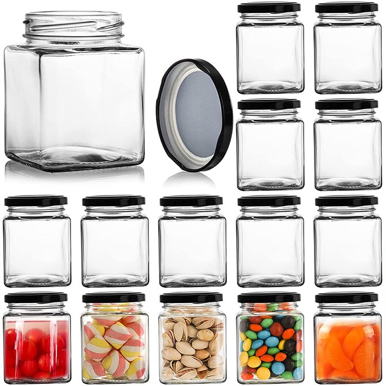 glass square food jar