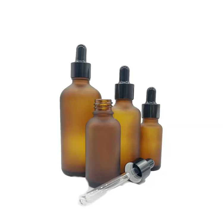 30ml 1oz Frosted Brown Glass Dropper Bottle | Glint Featured Image