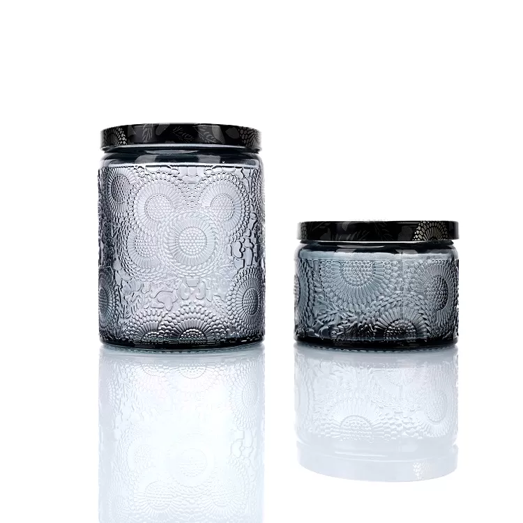 120ml Embossed Glass Scented Candle Cup Decoration | Glint Featured Image