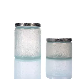 120ml Embossed Glass Scented Candle Cup Decoration