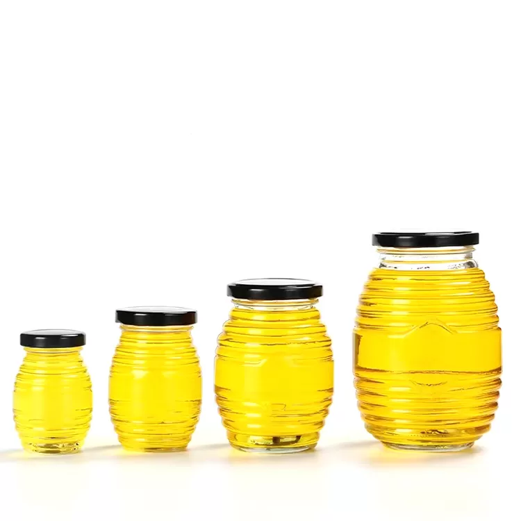 Food grade round threaded glass storage jar for food storage