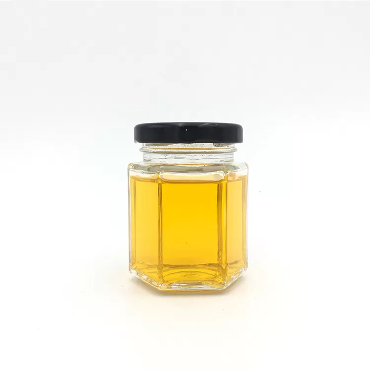 In Stock 85ml 3oz Hexagonal Glass Bottle for Honey