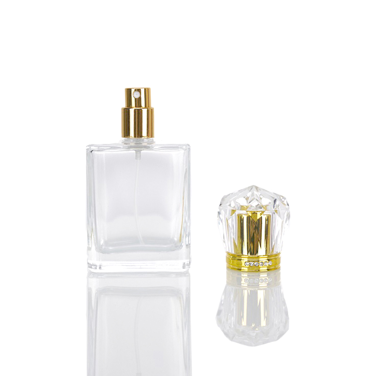 50ml Elegant Flat Perfume Glass Bottle | Glint Featured Image