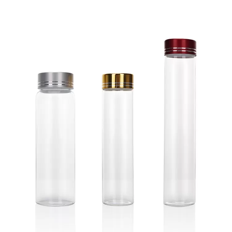 60 ml Glass Tube Vials Bottle with Gold Aluminum Cap | Glint Featured Image