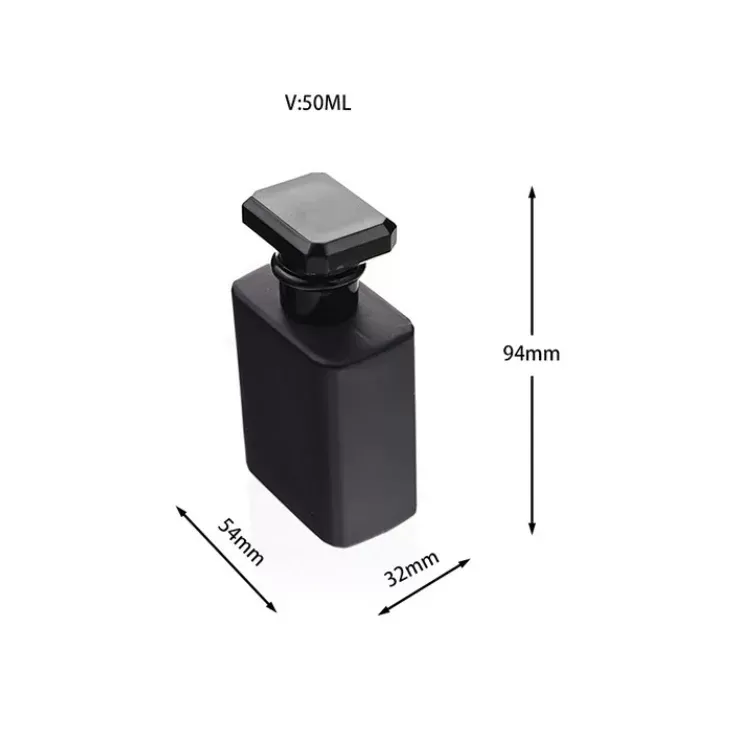 50ml Flat Black Matte Perfume Glass Bottle | Glint Featured Image