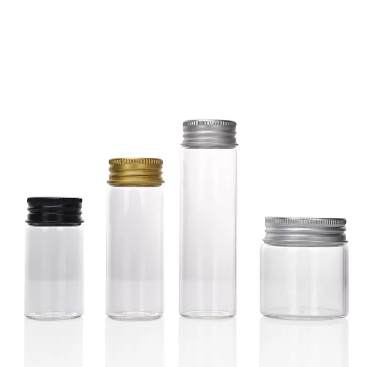 15ml 20ml 30ml Transparent Glass Vials Jars with Aluminium Screw Cap