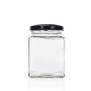 In Stock 180ml 6oz Square Glass Storage Jar