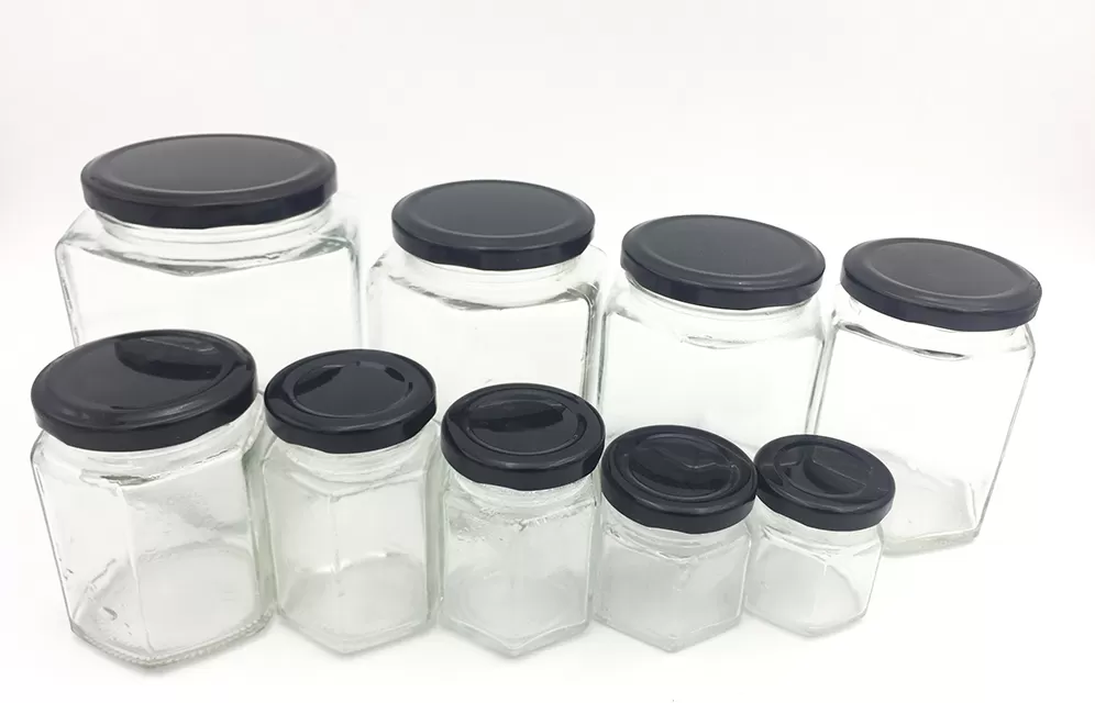 380ml Hexagonal Shape Glass Honey Jar | Glint Featured Image