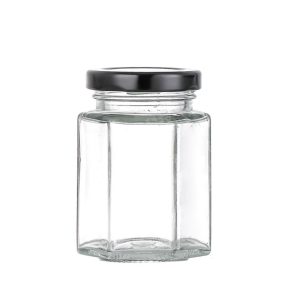 280ml 9oz Hexagonal Honey Jar with Metal Lid