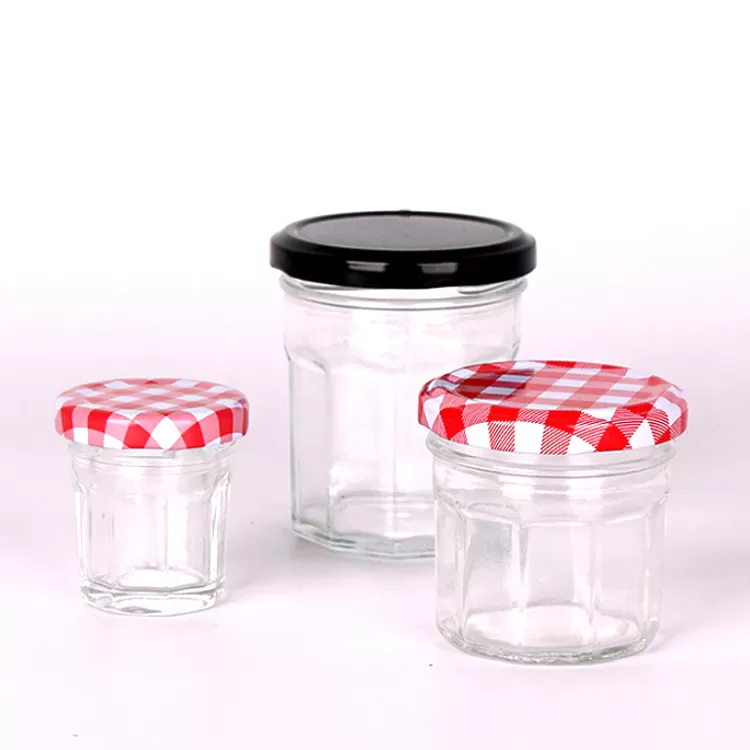 380ml Octagonal Food Glass Jar with Strawberry Colored Lid | Glint Featured Image