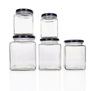 glass square food jar