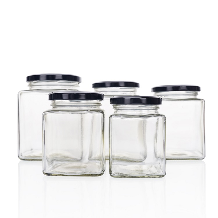 glass square food jar