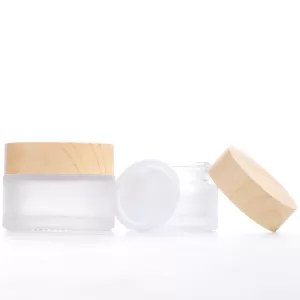 50ml Frosted Clear Glass Cream Jar with Plastic Cap