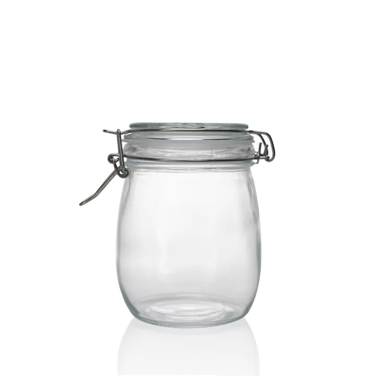 750ml Clear Glass Storage Jar with Swing Top Lid