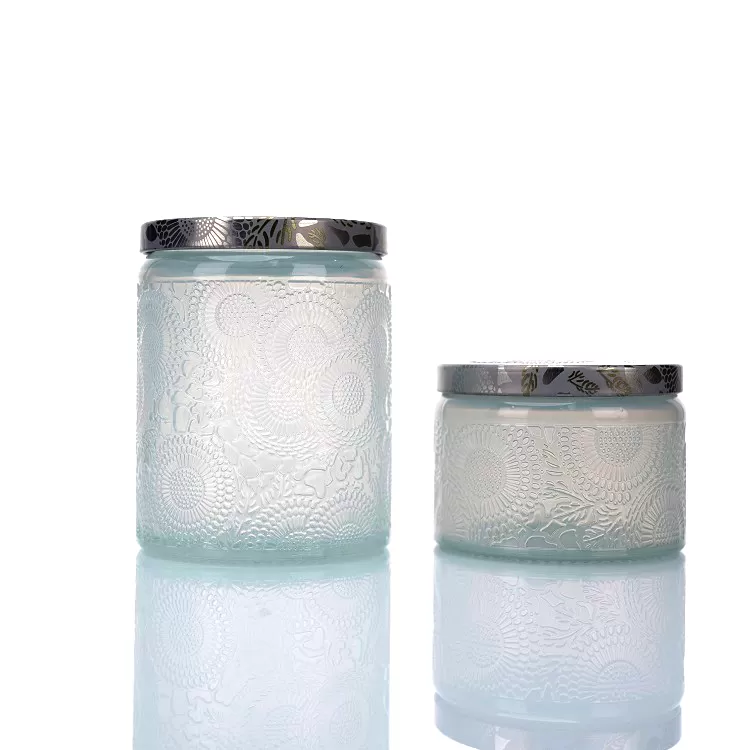 120ml Embossed Glass Scented Candle Cup Decoration