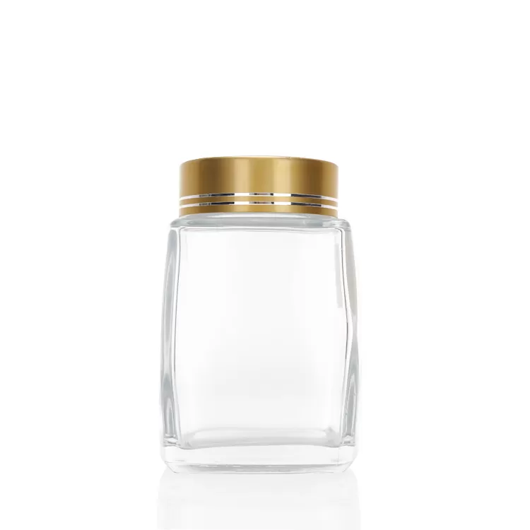 350ml 12oz Square Shape Glass Food Honey Jar