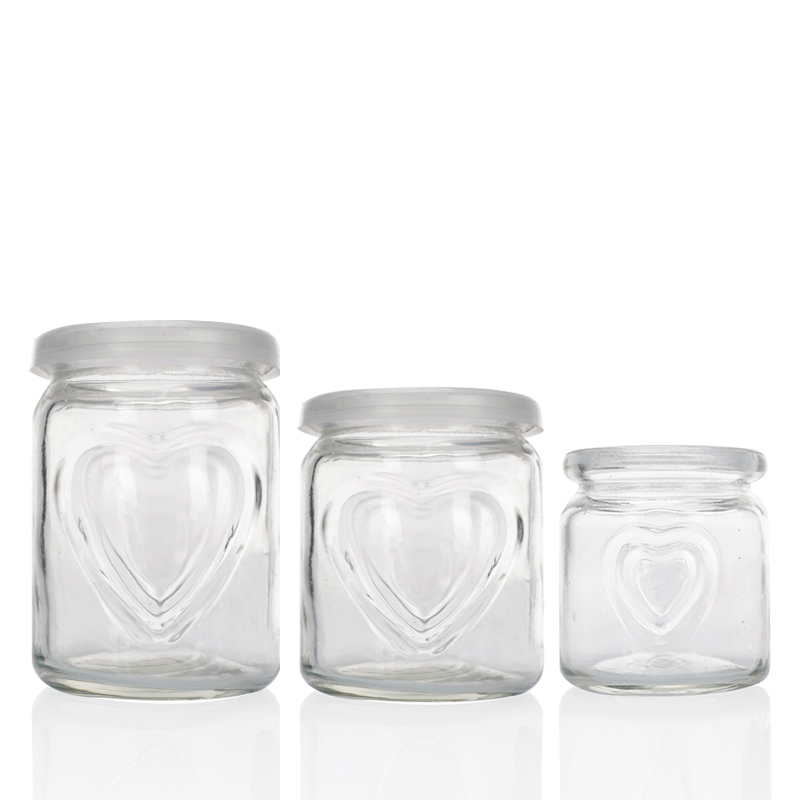 150ml Heart Glass Pudding Bottle with Bayonet Lid