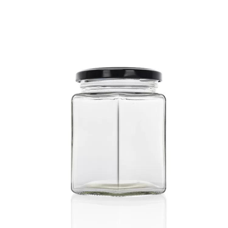 380ml Hexagonal Honey Jar Hexagonal Glass Bottle