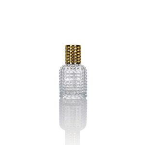 30ml Diamond Glass Perfume Bottle with Gold Cap