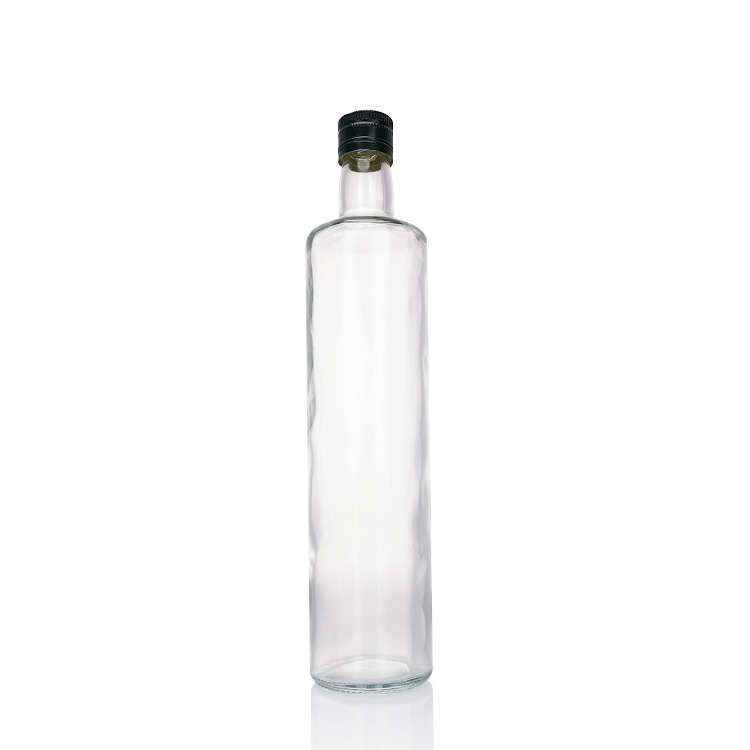 16 oz Clear Round Olive Oil Glass Bottle