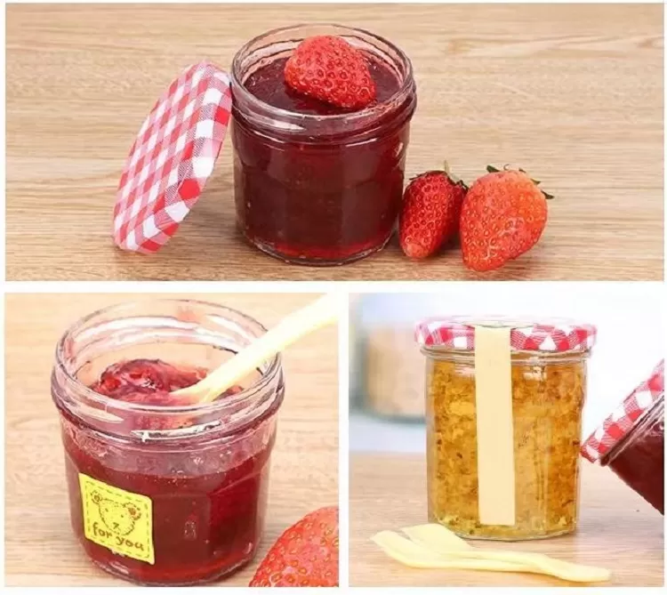 30ml Jam Honey Glasd Jar with Strawberry Colored Lid | Glint Featured Image