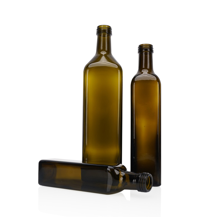 Square Shape Brown Color Olive Oil Glass Bottle 500ml | Glint Featured Image