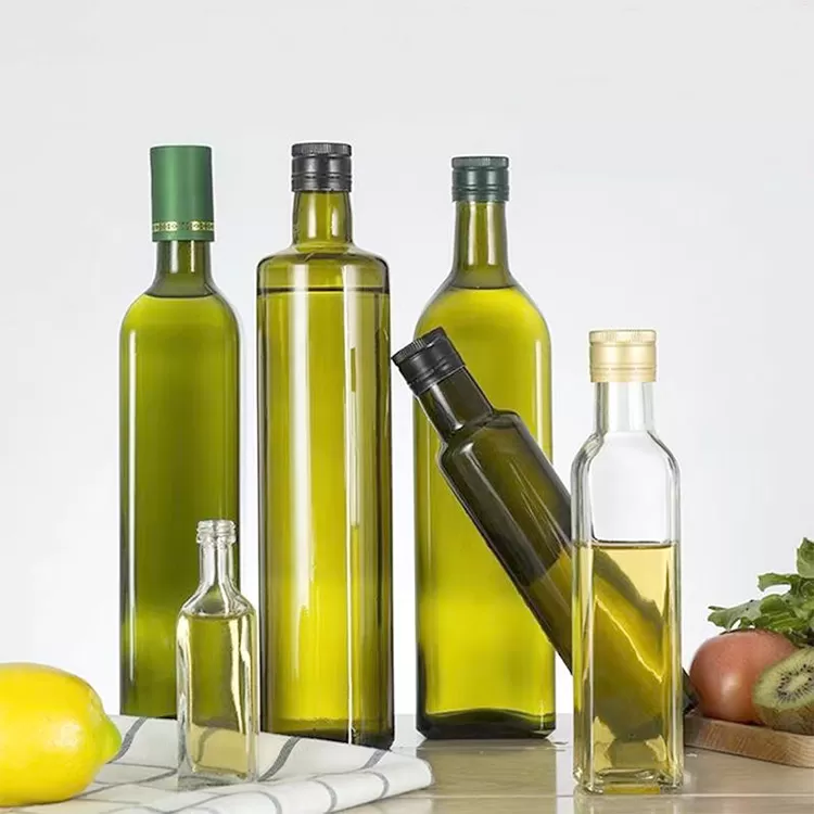 750ml Round Green Oil Glass Bottle | Glint Featured Image