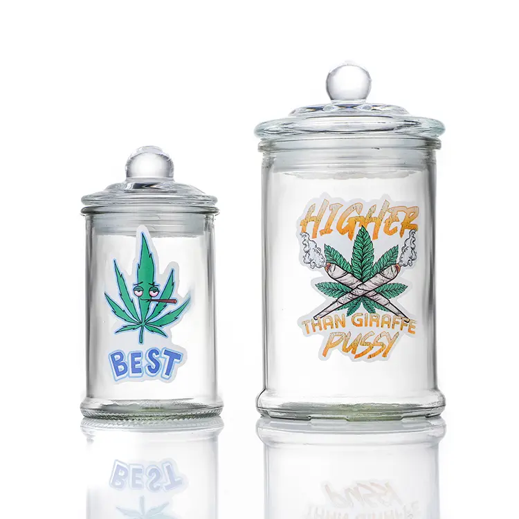 70ml 150ml 200ml 375ml Clear Weed Food Storage Glass Jar | Glint Featured Image