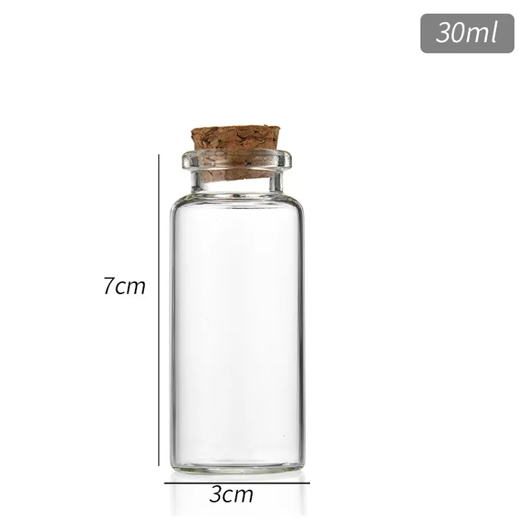 30ml 1oz Clear Empty Wishing Glass Tube Bottle with Cork | Glint Featured Image